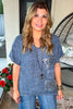 Sequin Skies Cotton Blend Tunic - Made In Italy - Blue - Cotton Linen Blend