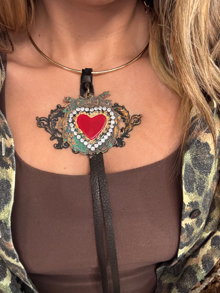 Sacred Heart Statement Necklace – One of a Kind Handmade Piece V