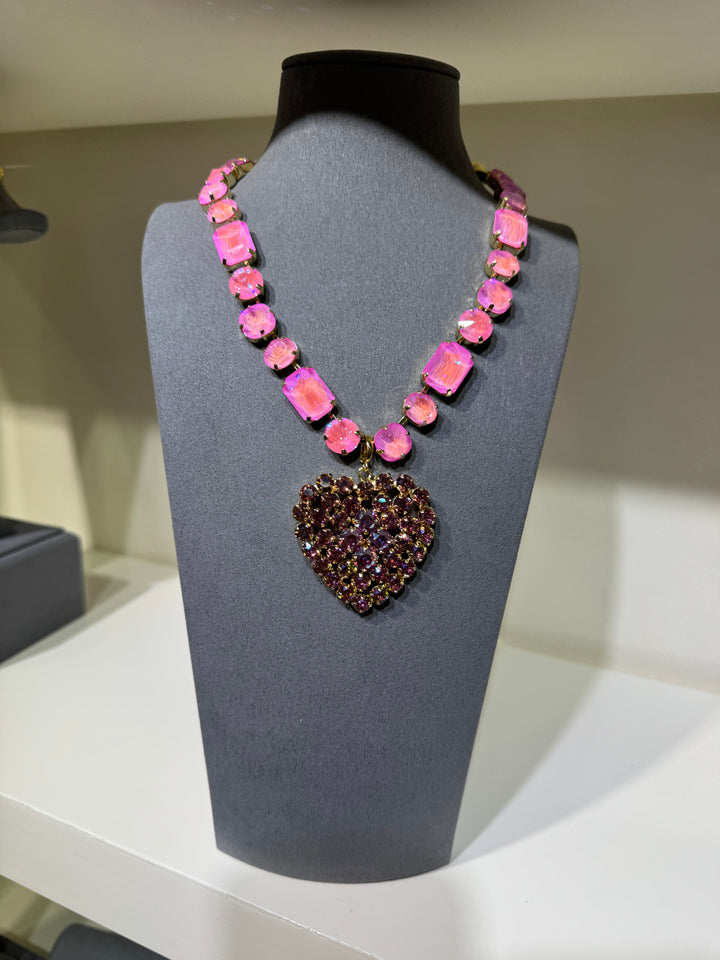 WAFA Heart Necklace - Solid Pink Heart
