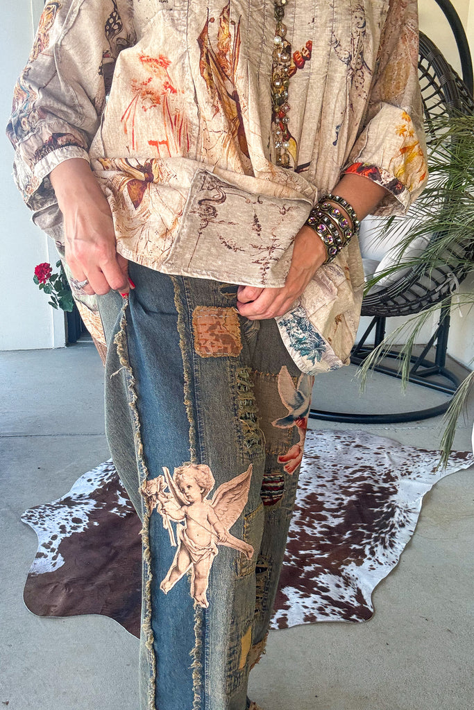 Angel Patchwork Jeans - 100% Cotton
