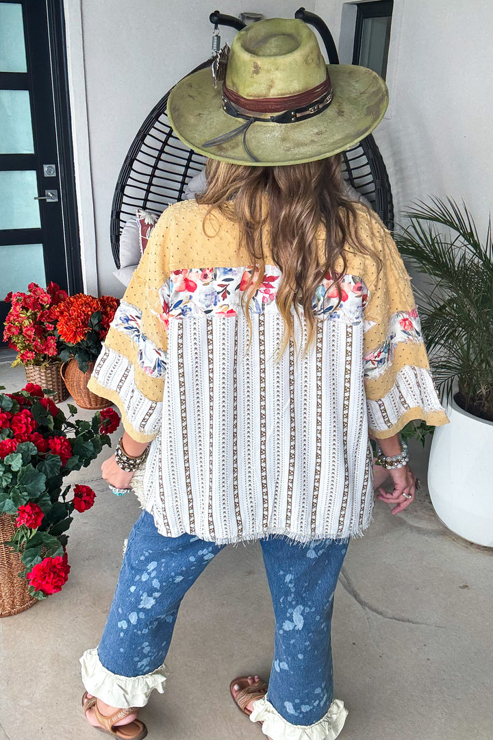 Golden Honey Cardigan - 100% Cotton - Gold