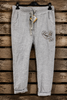 Made in Italy Scrunchy Stretch Glitz Heart Jogger Pants – Ultra Comfortable Plus Size - Gray