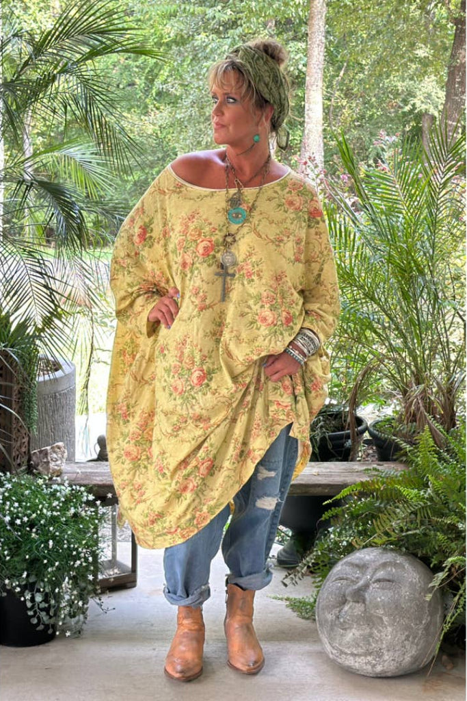Vintage Garden Oversized Tunic Dress - 100% Cotton