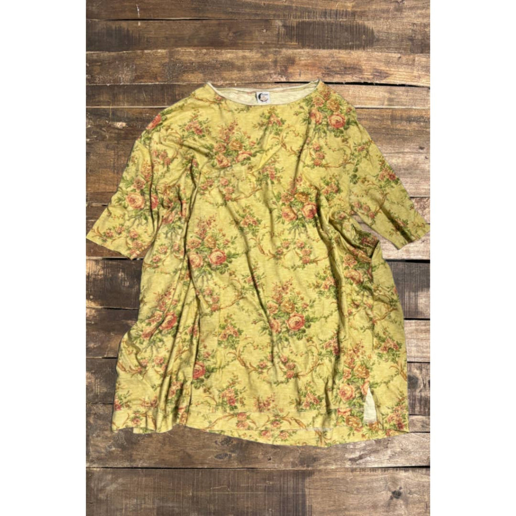 Vintage Garden Oversized Tunic Dress - 100% Cotton