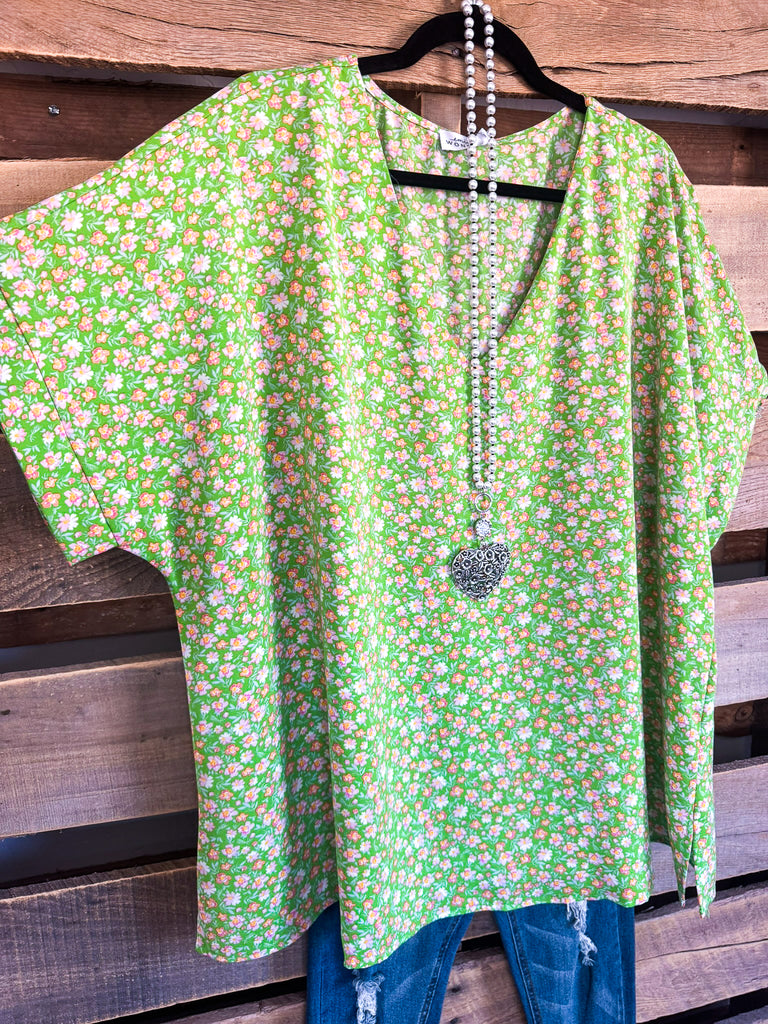 Lavish Look Oversized Top - Green - SALE