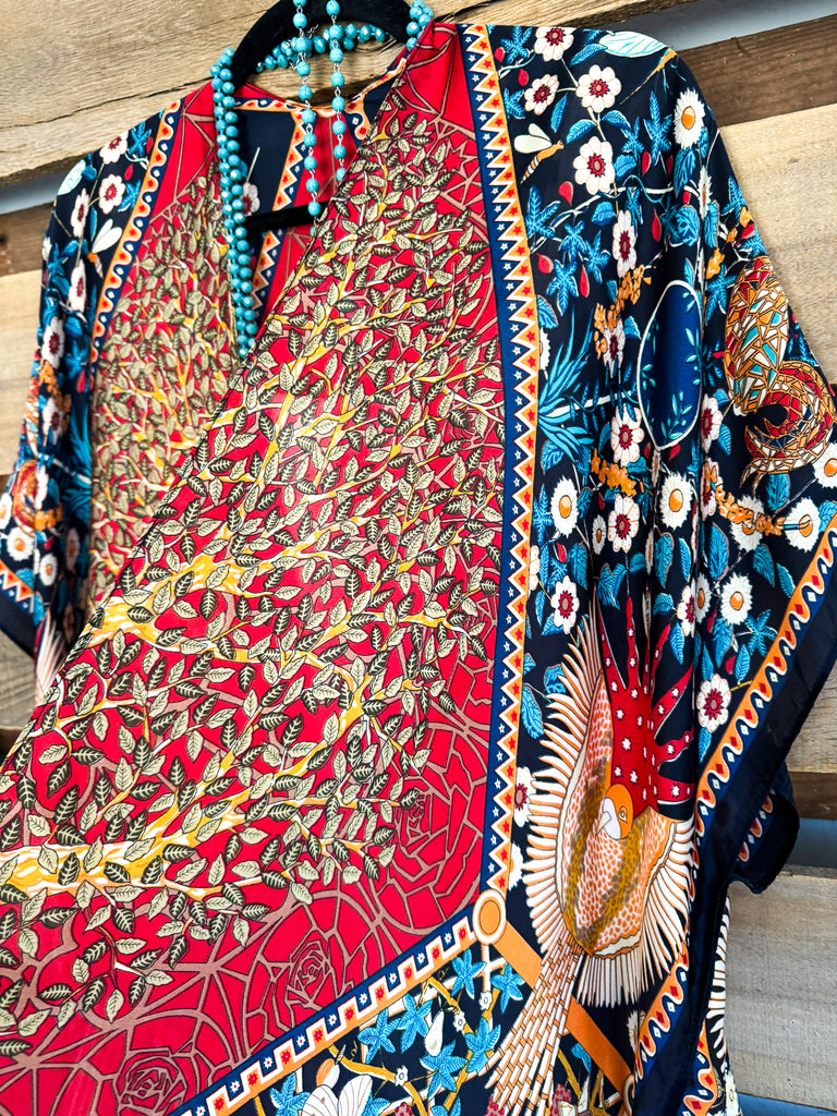 Ample Beauty Kimono - Blue Orange