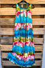Destined For Excitement Maxi Dress - Aqua/Pink