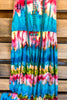 Destined For Excitement Maxi Dress - Aqua/Pink