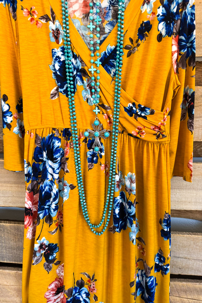 Sash Around Maxi Dress - Yellow