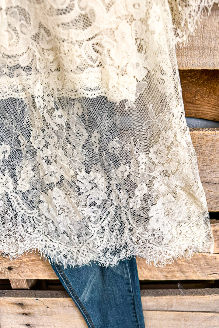 Sheer Enchantment Lace Top - Beige (This is for the beige lace top under)