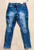 Skinny Ripped High Rise Jeans - Medium Wash