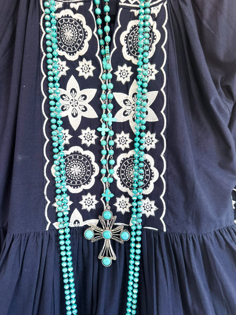 AHB EXCLUSIVE: Move With A Purpose Tunic -  Navy - 100% COTTON