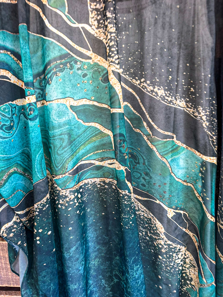 Golden Rivers Kimono - Green