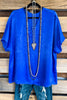 Shine With Passion Oversized Top - Blue