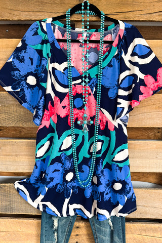 Between The Vines Dress -  Navy - 100% COTTON