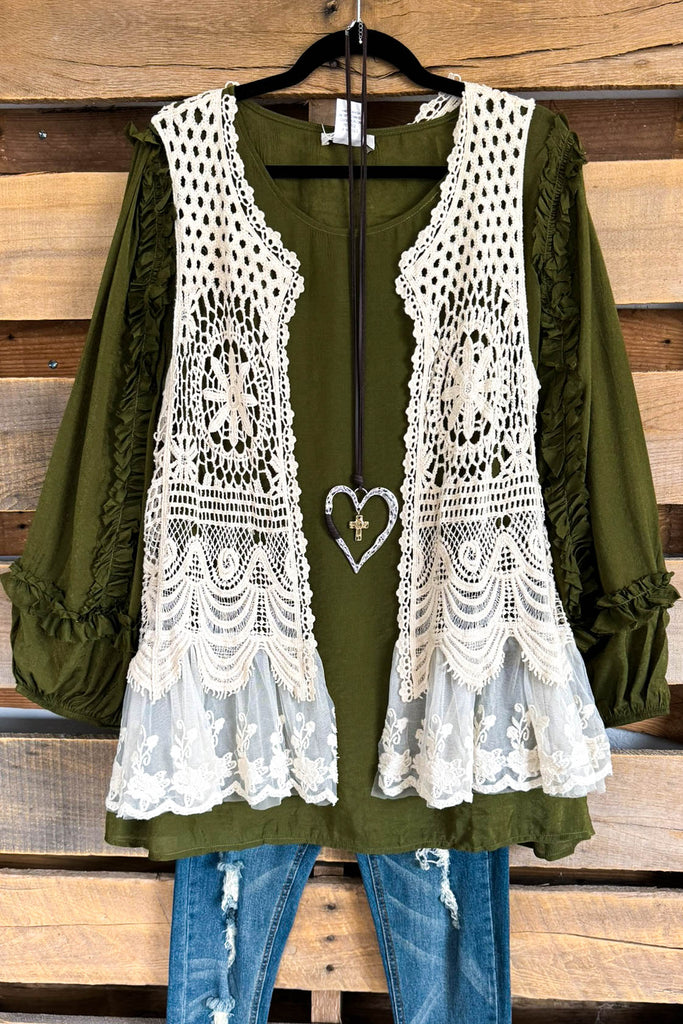 AHB EXCLUSIVE: Seaside Road Trip Crochet Vest - Beige - 100% COTTON