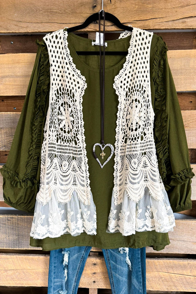 AHB EXCLUSIVE: Seaside Road Trip Crochet Vest - Beige - 100% COTTON