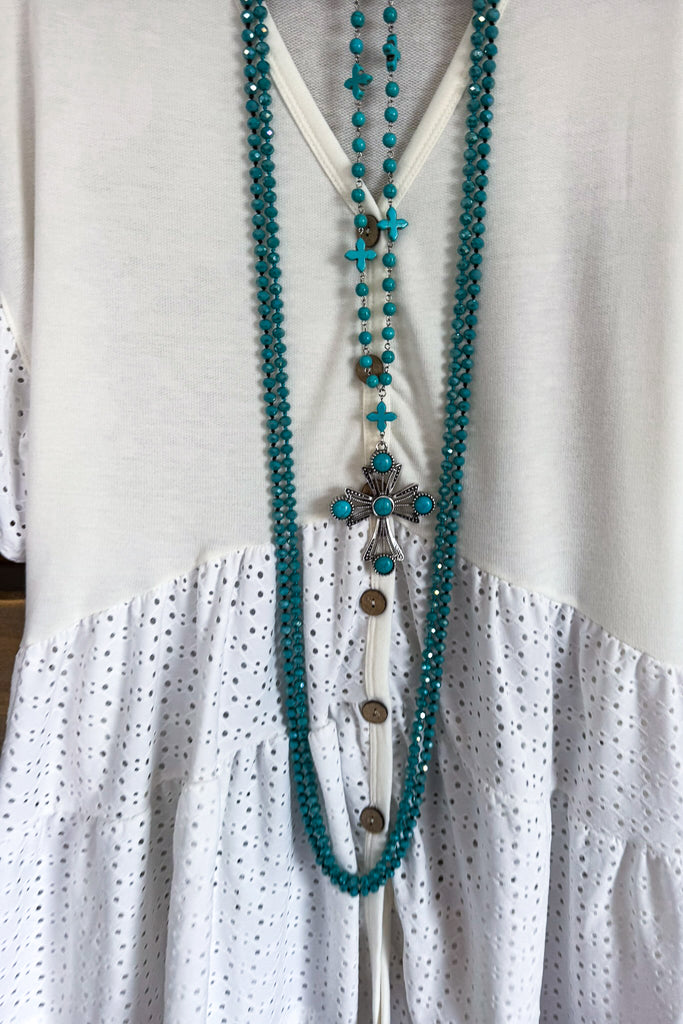 Eyelet Babydoll Tunic - White
