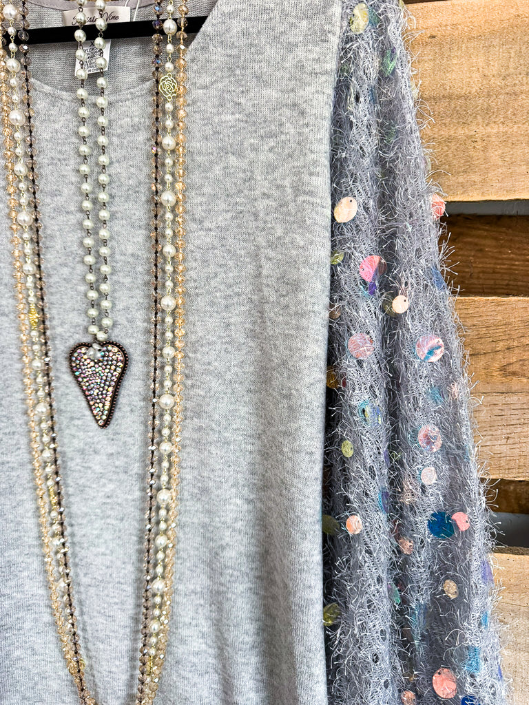 The Night Is Young Top - Gray - SALE