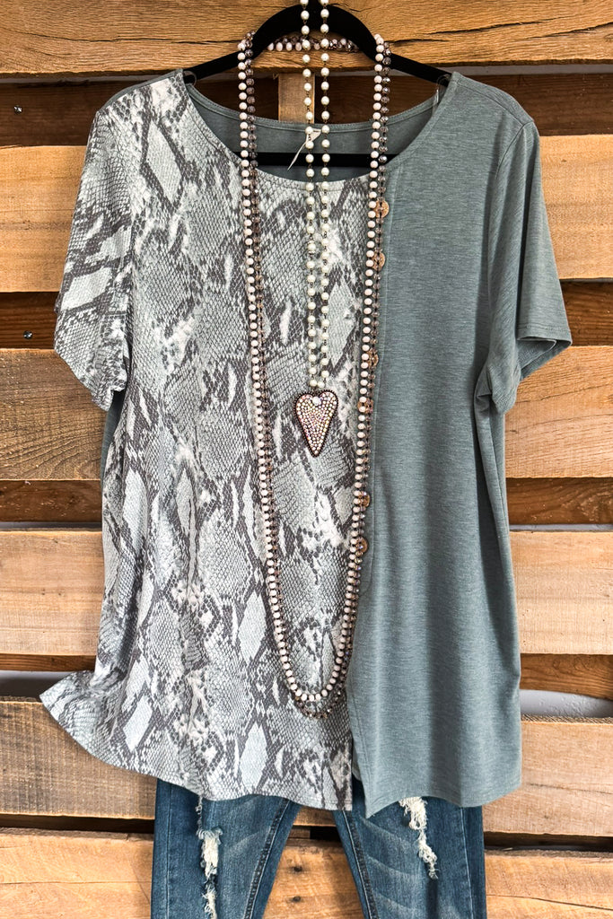 Down To The Buttons Top - Olive