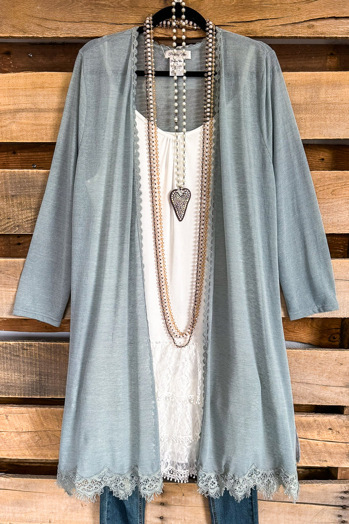 Days To Impress Cardigan - Lt Grey/Blue