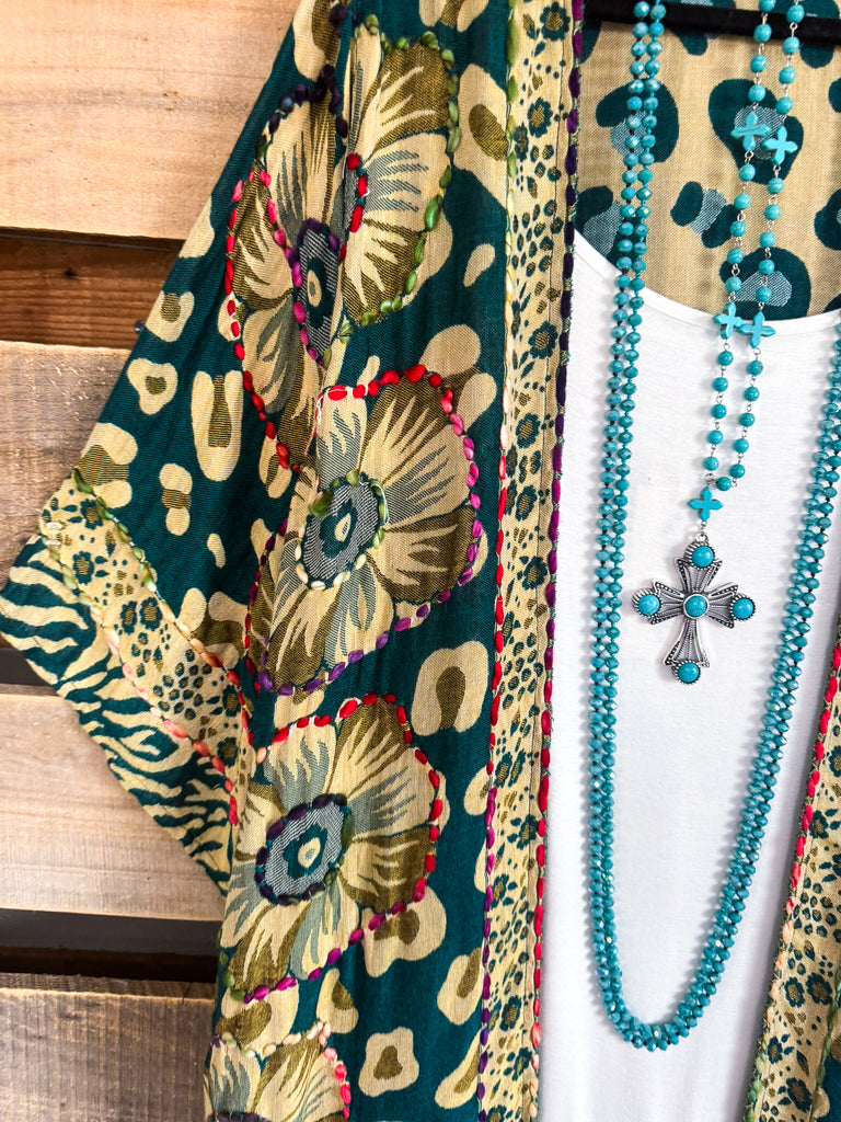 AHB EXCLUSIVE: Characteristic Of The Heart Thick Stich Duster - Teal Green/Gold