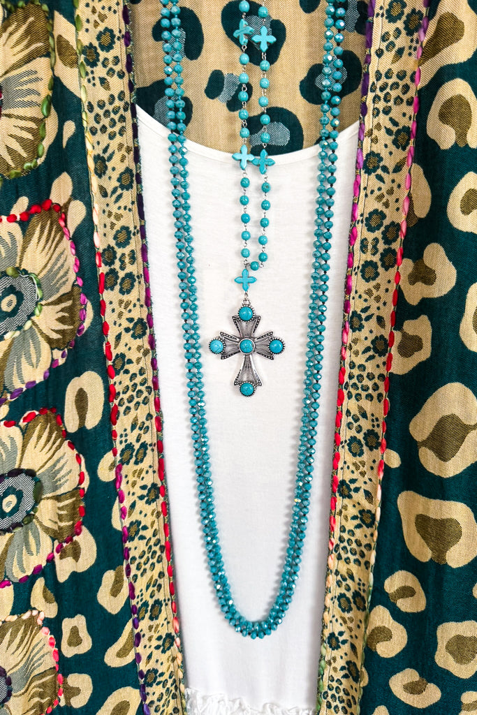 AHB EXCLUSIVE: Characteristic Of The Heart Thick Stich Duster - Teal Green/Gold