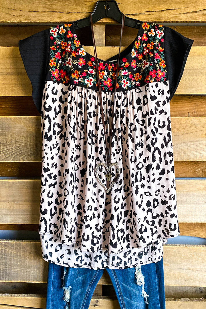 AHB EXCLUSIVE: Late Night Spring Top - Leopard Mocha Black