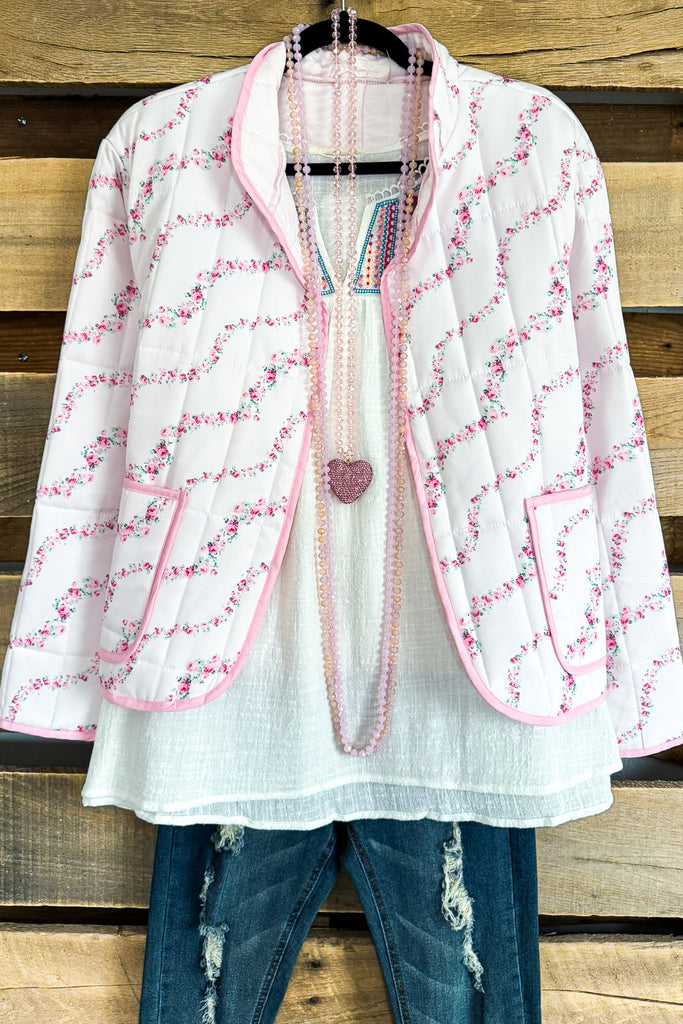 Rose Whisper Quilted Jacket - Pink - SALE