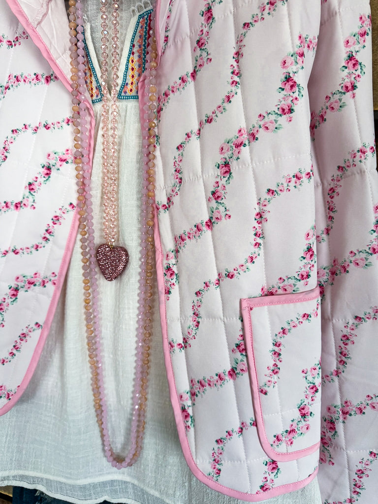 Rose Whisper Quilted Jacket - Pink - SALE