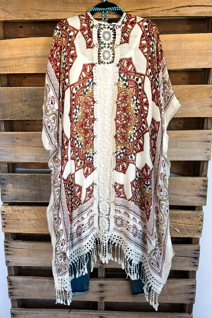 Mandala Summer Kimono - Beige