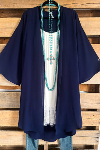 Between The Vines Dress -  Navy - 100% COTTON