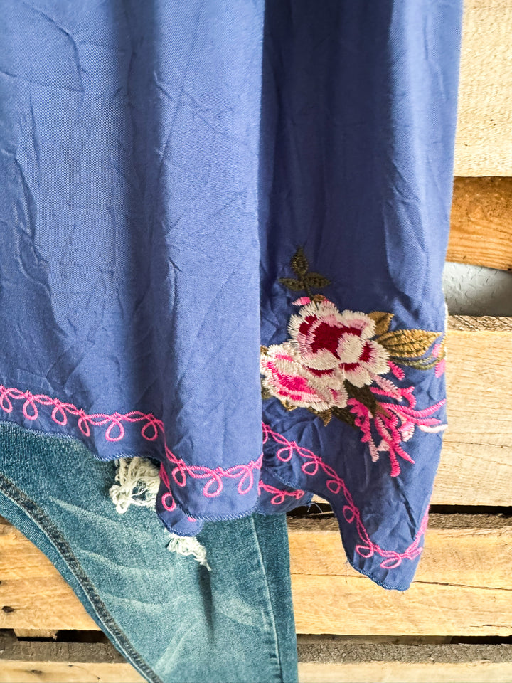 PAPPARAZZI EXCLUSIVE: Living For Tomorrow Tunic - Steel Blue Size (6 to 16) - SALE