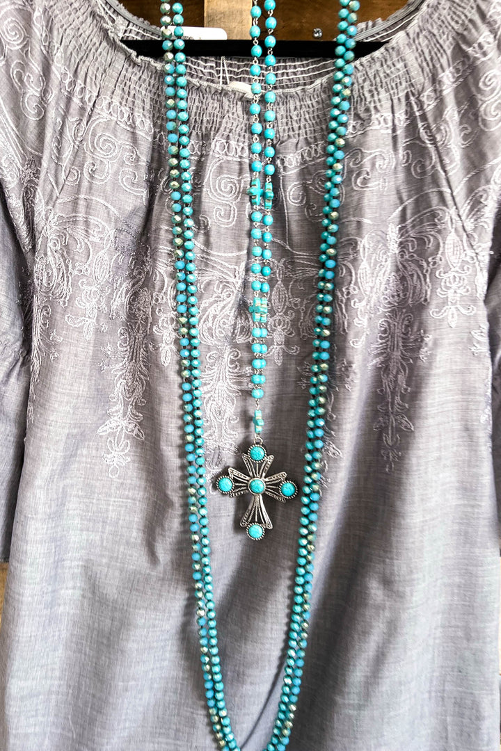 All Tangled Up Top - Light Grey - 100% COTTON
