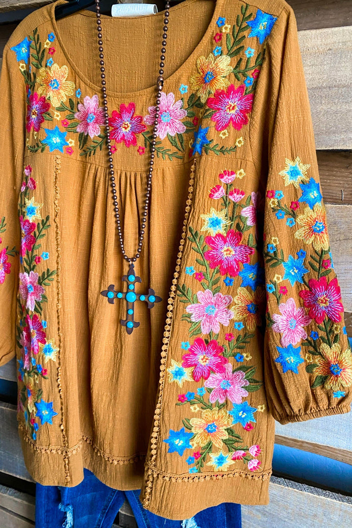 AHB EXCLUSIVE: Rest Your Love On Me Blouse - Marigold - 100% COTTON - SALE