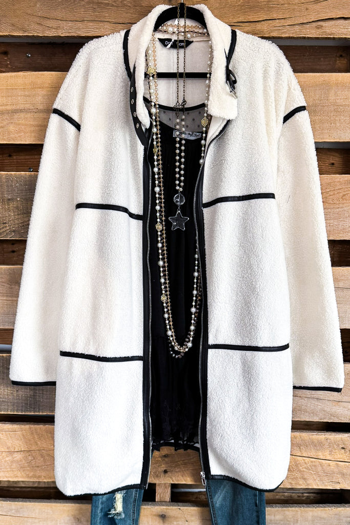 Cozy Love Faux Leather Jacket - Ivory - SALE