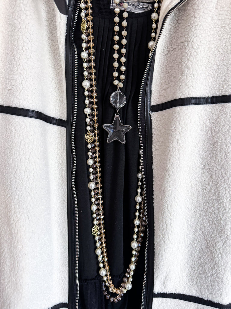 Cozy Love Faux Leather Jacket - Ivory - SALE