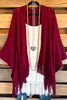 Full Speed Ahead Knit Ruana - Burgundy