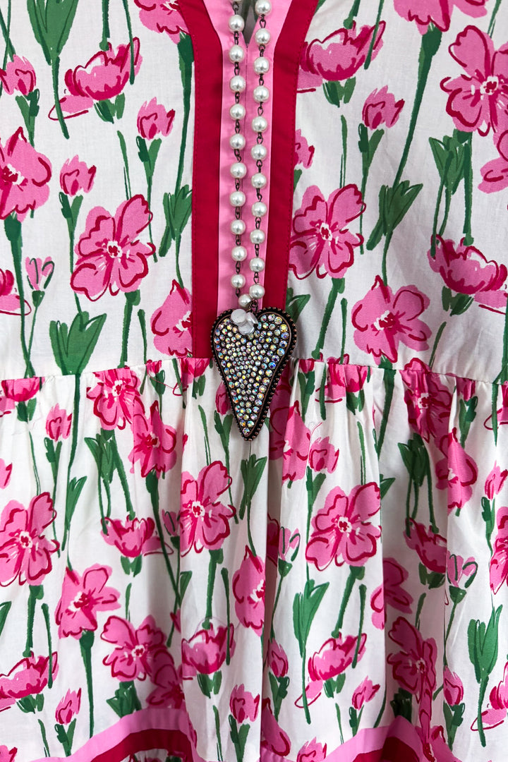 Blossom Bell Dress - Pink - 100% COTTON