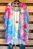 Pink Kaleidoscope Kimono - Pink/Blue - 100% COTTON