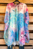 Pink Kaleidoscope Kimono - Pink/Blue - 100% COTTON