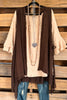 Grace Fit Vest Cardigan - Brown
