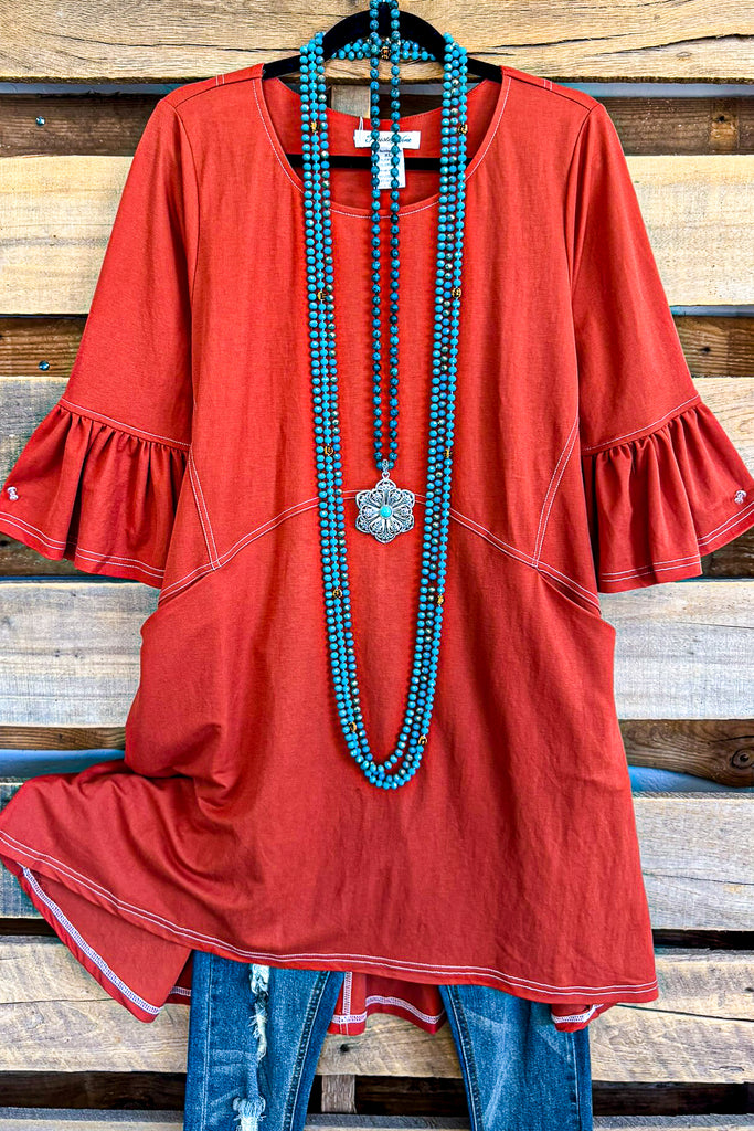 An Easy Tomorrow Dress - Rust - SALE