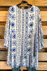 Cobble Stone Mornings Dress - Blue