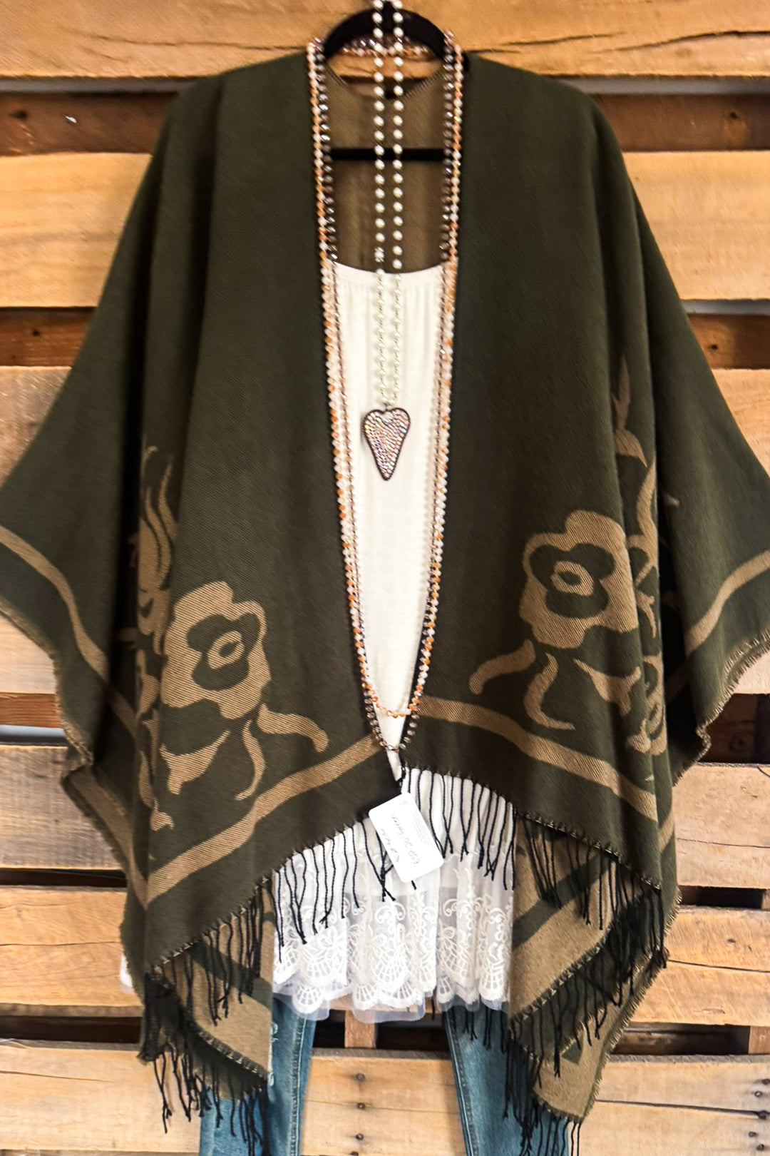 Looking Around You Poncho - Green