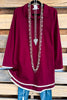 Lady Luck Tunic - Wine - Cotton Linen Blend