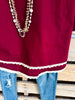 Lady Luck Tunic - Wine - Cotton Linen Blend