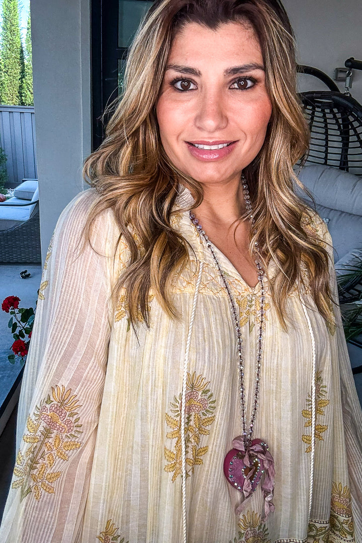 Champagne Glow Tunic - 100% Cotton - Vanilla - SALE