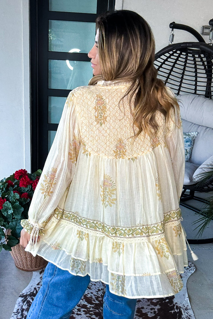 Champagne Glow Tunic - 100% Cotton - Vanilla - SALE