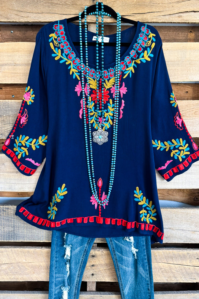 AHB EXCLUSIVE: Fancy Thoughts Tunic - Blue - SALE